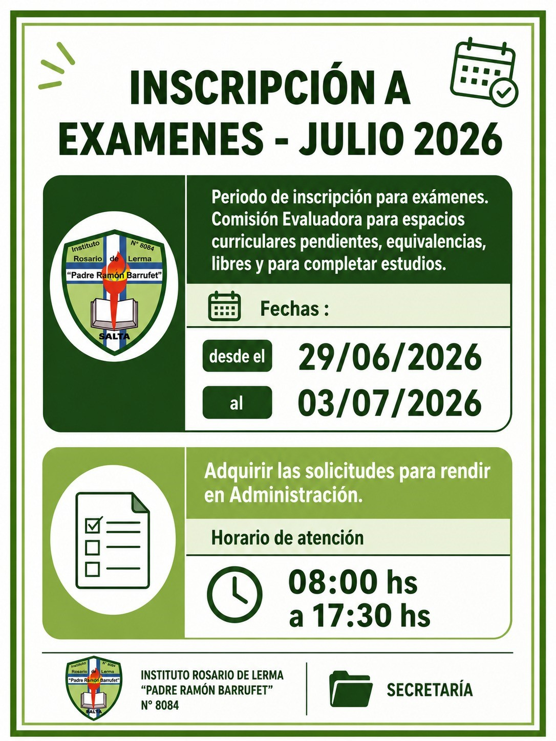 Mesas de Exámenes